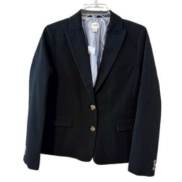 J. Crew Blazer Tailored Fit Two Button High Quality Classic Black Women's 4 NWT - Picture 4 of 13